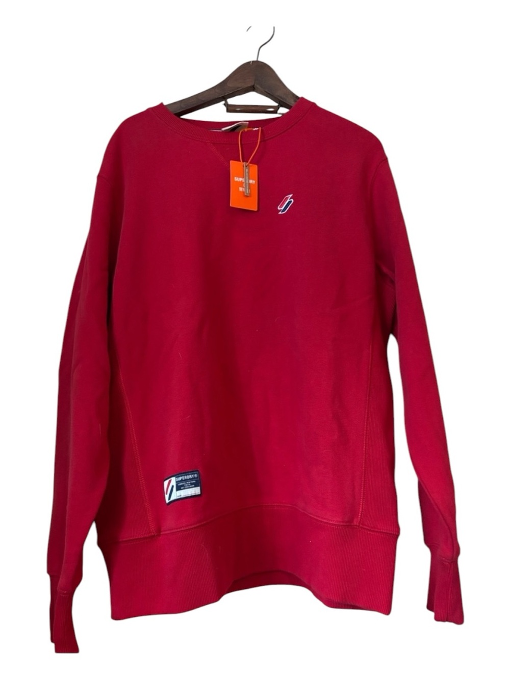 Superdry Red Scoop Neck Crew Sweatshirt